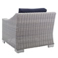 thumbnail image 6 of Lounge Chair Armchair, Sunbrella, Rattan, Wicker, Light Grey Gray Blue Navy, Modern Contemporary Urban Design, Outdoor Patio Balcony Cafe Bistro Garden Furniture Hotel Hospitality, 6 of 9
