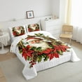 thumbnail image 3 of jejeloiu Retro Santa Claus Bedding Comforter Set,Red Xmas Berry Twin Comforter Sets,Rustic Pine Cone Bedding Set For Child,Ultra Soft Home Decor Reversible,2pcs, 3 of 8