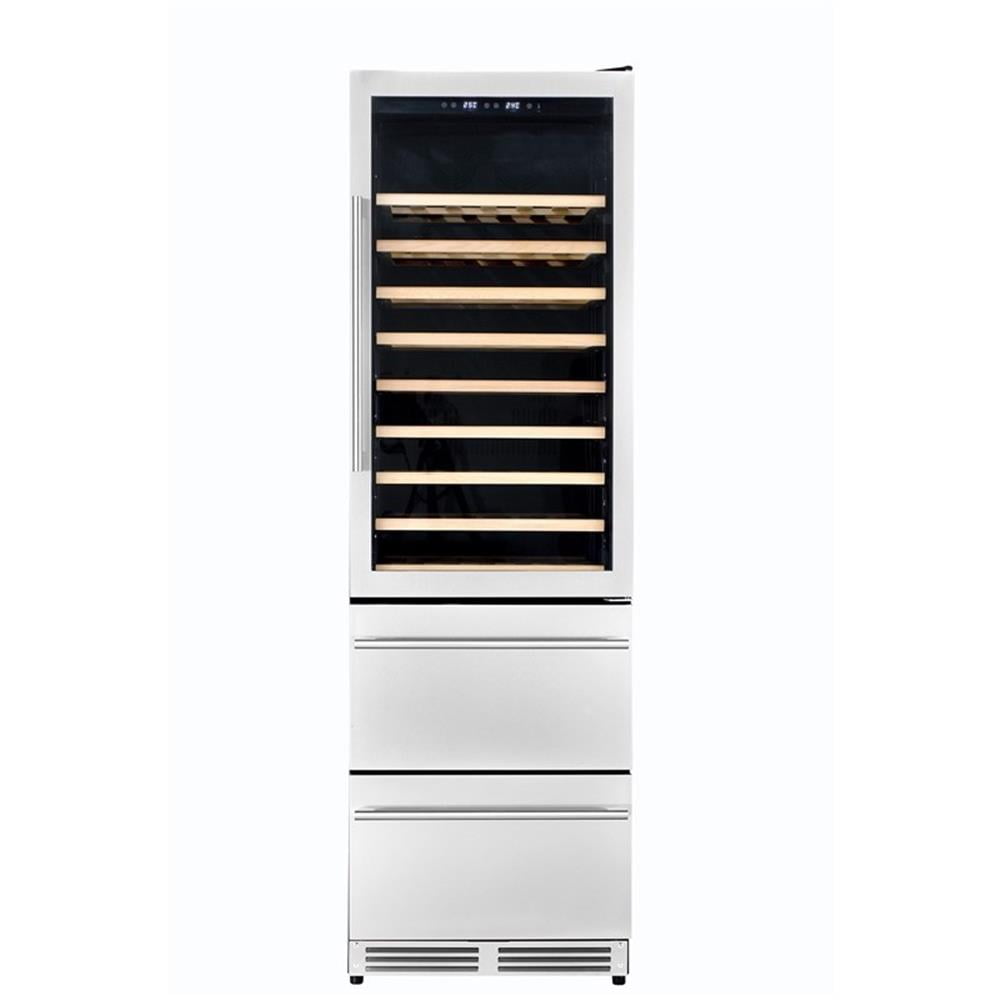 KUCHT 23.5 in. 108 Bottles - 100 Cans Wine & Beverage Cooler in Stainless Steel