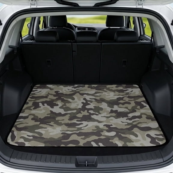 Jeiento Classic Green Camo Car Cargo Liner Universal Size 29" x 39" Scratch-Resistant Car Accessories for Camping Hiking Beach Trips