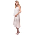 thumbnail image 3 of Vestido Maternidad Largo Rayón Fresco Vestido Embarazo Verano Casual Juvenil Amplio Color Beige, 3 of 3