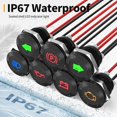 thumbnail image 4 of EIMELI12V LED Indicator Light Small Indicator Light Waterproof 1/2" Panel Cutout 12 Volt 24 Volt Metal LED Indicator Pilot Dash Light with 300MM Wires -7PCS Black, 4 of 6