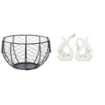 thumbnail image 1 of Cesta de huevos,Cesta multiusos para huevos,cesta tejida de alambre de hierro,Cesta de almacenamiento de alambre para huevos Cesta de almacenamiento portátil,Estatuas de cisnes,Estatua de, 1 of 8