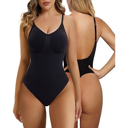 Women's Tummy Control Shapewear Seamless Sculpting Body Shaper Thong Tank Top Large open back Low Back Bodysuit for
