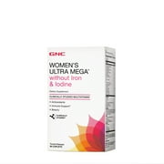 GNC Women's Ultra Mega without Iron & Iodine Multivitamin for Women, 90 Caplets,