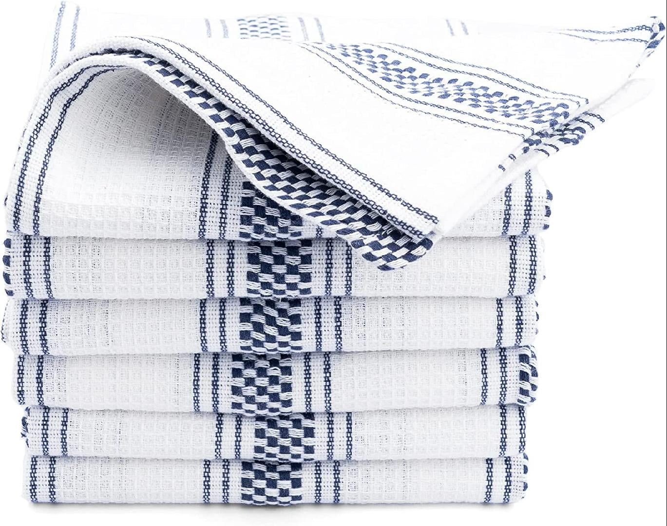 Kitchen Towels 100 Dish Towel Highly Absorbent [6 Pack, 18 X 28