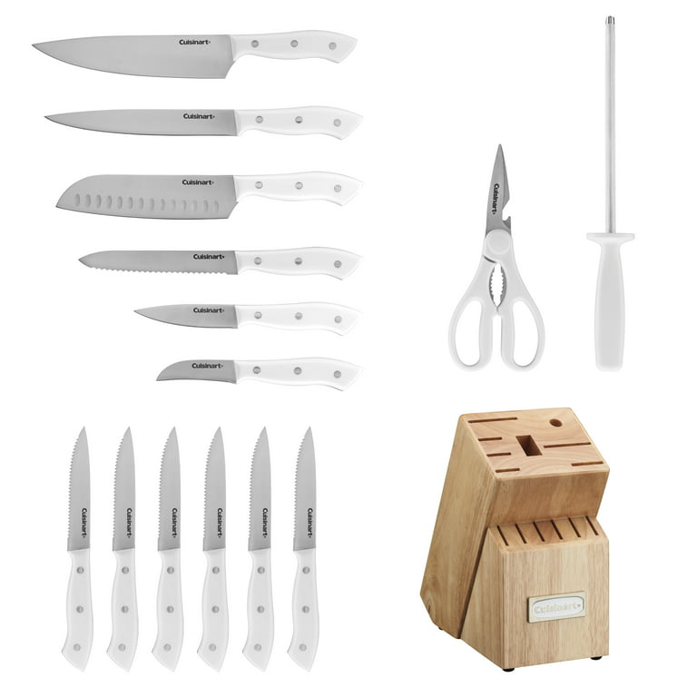 Cuisinart 15-Piece Knife Set with Block, High Carbon Stainless Steel,  Forged Triple Rivet, White, C77WTR-15P • Welcome to 's Heavy  Equipment parts directory