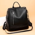 thumbnail image 2 of High Quality Solid Color Leather Backpack for Women Luxury Large Capacity Travel Backpacks Women BackPack Anti-theft School Bags, 2 of 5