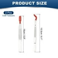 thumbnail image 2 of Uxcell Craft Tweezers with Rubber Tips, 2Pcs Coated Tweezers Set Long Stainless Steel Bent Straight Flat Tip Tweezers for Stamp Sticker Crafts Beads Jewelry Tools, Red 5.9" 6.1", 2 of 6