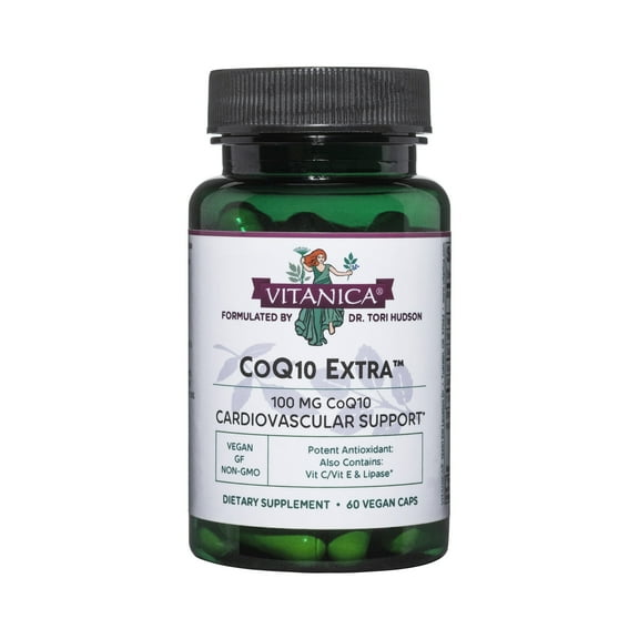 Vitanica Coq10 Extra, Natural CoQ10, 100mg, Non-GMO, Vegan, 60 Capsules