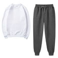 thumbnail image 3 of Summer Savings PPgejGEK Womens pant, Women's Solid Round Neck Pullover Casual Sports Pants Sports Set on Clearance, 3 of 4