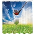 thumbnail image 3 of Ambesonne Sports Shower Curtain, Golf Club and Ball, 69"Wx75"L, Green Blue, 3 of 3