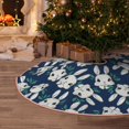 thumbnail image 4 of Salouo Cute Rabbit Christmas Tree Skirt 36" Farmhouse Christmas Decorations Snowman Xmas Tree Skirt Tree Mat for Holiday Party Decor, 4 of 8