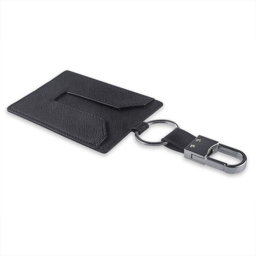 Car Key Holder Card Case Leather Compatible for Tesla Model 3 - Black 