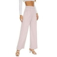 thumbnail image 6 of FUNYYZO Women Long Trousers Elastic Wasit High Rise Work Pants Solid, 6 of 6