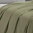 thumbnail image 4 of Superior Milan Cotton Textured Striped Woven Blanket, California King, Sage, 4 of 12