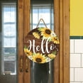 thumbnail image 3 of Sunflower Welcome Sign Front Door, Farmhouse Porch Sunflower Wreath, round Wooden Hanging Sign for Home Decor, 3 of 9