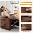 thumbnail image 3 of YSICK Small Recliner Chair for Small Spaces with Footrest Linen Living Room,Brown, 3 of 6