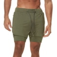 thumbnail image 3 of LYMAYTER Sports Shorts for Men's Double Layer Color Breathable Matching Shorts M-5XL, 3 of 8