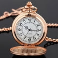 thumbnail image 3 of Minzimin Smooth Pocket Watch Alloy Steel Quartz Roman/Arabic Numerals with 37cm Chain for Father's Day Xmas Best Gifts, 3 of 7
