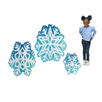Fun Express 16 3/4" - 36 1/2" 3D Snowflake Cardboard Cutout Stand-Ups - 3 Pieces