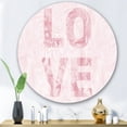 thumbnail image 2 of Designart 'Pink Pastel Love Abstract ' Shabby Chic Circle Metal Wall Art 36x36 - Disc of 36, 2 of 5