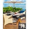 thumbnail image 5 of nqOlkjepod Vintage White Brown Bear Outdoor Tablecloth with Umbrella Hole & Zipper, Retro Country Rustic Wood Grain Rectangle Table Cover 60x84 Inch, Waterproof Table Cloth Protector for Patio, 5 of 7