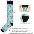 thumbnail image 3 of GZHJMY High Elasticity Compression Socks, High Knee Socks Adult Universal Leisure Relieve Fatigue,Cute Hot Air Balloons Travel Daily with Running (1 Pair), 3 of 7