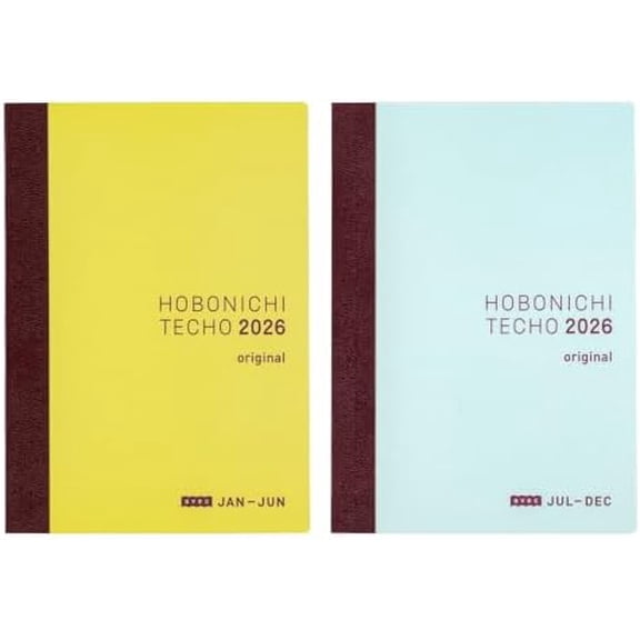 Hobonichi Techo 2026 Original Avec Books – A6, Daily, 6-month x 2-Book Set (Jan Start), Japanese, Planner$$Office