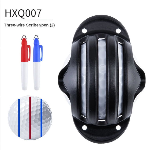 1pc Golf Ball Line Liner Drawing Marking Alignment Putting Tool and 2 Pieces Golf Ball Marker Pen, Golf Scribe Accessories HXQ007