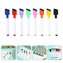 Pretyzoom 8pcs Multi color Dry Erase Markers Set Erasable Pens for Whiteboards Classroom Supplies Colorful Markers with Eraser Brush