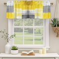 thumbnail image 2 of Oil Painted Yellow Grey Curtain Valances for Windows, Kitchen Valance Window Treatments Panel 2 Pack, Artwork Geometric Modern Abstract Rod Pocket Short Curtains for Bathroom Bedroom 42 x 18 Inch, 2 of 8