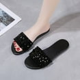 thumbnail image 3 of Mepaouo Women's Rhinestone Flat Sandals Round Open Toe Sequin Band Slide Summer Dressy Shoe Size 8, 3 of 5