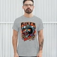 thumbnail image 3 of Tee Hunt Biker From Hell T-shirt Ride or Die Skeleton Outlaw Route 66 Men's Tee, Gray, 3X-Large, 3 of 5