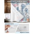 thumbnail image 5 of No Hook Shower Curtain with Snap-in Liner, Coastal Jellyfish Waterproof Fabric Bathroom Curtains, Beach Nautical Ocean Coral Seahorse Vintage Bath Curtains & Mesh Top Window 66"x72", 5 of 9