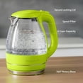thumbnail image 3 of OVENTE Electric Kettle, 1.5L Borosilicate Glass Countertop Water Heater and Boiler for Coffee or Tea, BPA-Free, Auto Shut-Off, Boil-Dry Protection, Removable and Washable Spout Filter, Green KG83G, 3 of 8