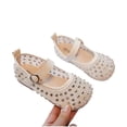 thumbnail image 4 of Xfvqtps Kids Girls Sandals Closed Toe Mesh Rhinestone Hook and Loop Soft Sole Breathable Flats Summer Beach Sandals, 4 of 9