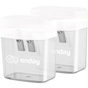 Enday Dual Manual Pencil Sharpener for Colored Pencils, Large Pencil, Gray 2 Pack