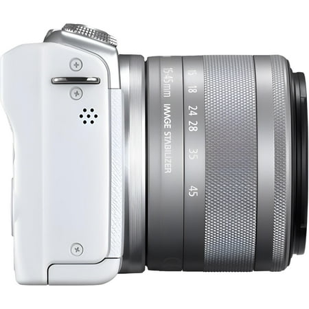 Canon EOS M200 - Digital camera - mirrorless - 24.1 MP - APS-C - 4K / 25 fps - 3x optical zoom EF-M 15-45mm IS STM lens - Wi-Fi, Bluetooth - white