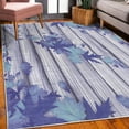 thumbnail image 3 of Autumn Decorative Rug, Fall Maple Leafs Tree Diagonal Leaves Foliage Rustic Wooden Planks Illustration, Quality Carpet for Bedroom Dorm and Living Room, 6 Sizes, Dark Violet, by Ambesonne, 3 of 4