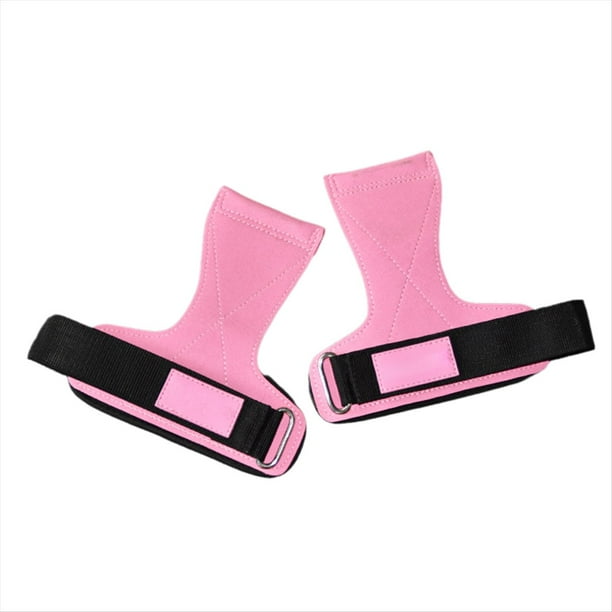 Guantes de Fitness para Hombre, Dominadas, Muñequeras de Microfibra, Fuerza de Tracción, Color Rosa.