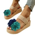 thumbnail image 1 of Sandales à Plateforme de Plage pour Femmes 2025 Boho Vacances à Lanières Compensées Chaussures d'Été, 1 of 7