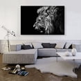 thumbnail image 2 of ARTCANVAS Roaring Lion Black and White Canvas Art Print - Size: 60" x 40" (1.50" Deep), 2 of 9