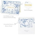 thumbnail image 3 of Crisky 50 Pack Blue Floral Thank You Cards Gold Foil Greeting Notes Bulk with Envelopes & Stickers for Birthday, Baby Shower, Bridal Shower, Wedding, Graduation, Business, 3 of 6