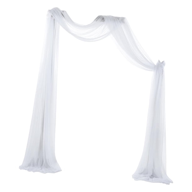 Guirnalda de arco para boda, reutilizable, resistente a las arrugas, de 6 yardas, para ceremonia y recepción 1x blanco