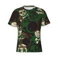 thumbnail image 4 of Vsdgher Camouflage Skull Print Men's Dry Fit Mesh Athletic Shirts Moisture Wicking Tennis T-Shirt Tops, 4 of 9