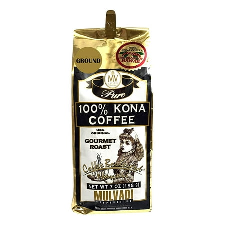 hawaii mulvadi kona coffee 7 oz. ground 100% pure kona (Best 100 Kona Coffee)