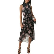 Women's Signature-Print Sleeveless Dress Black/Dune Pink/Multi 16