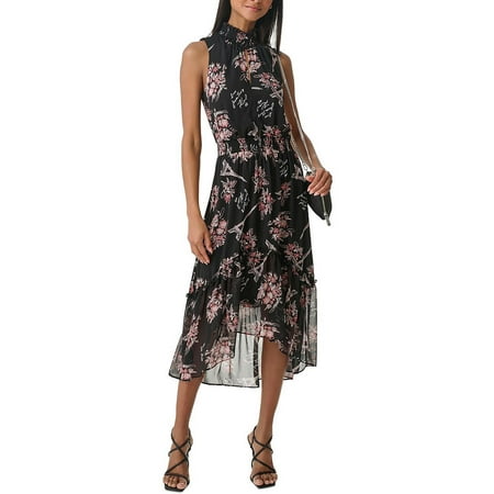 Women's Signature-Print Sleeveless Dress Black/Dune Pink/Multi 16
