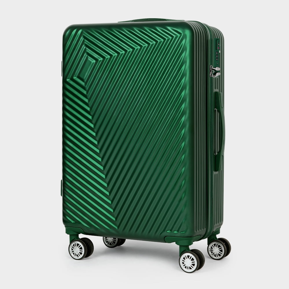Luggage 3-Pieces Set ABS Durable Suitcase With Spinner Wheels Green 20"24"28"